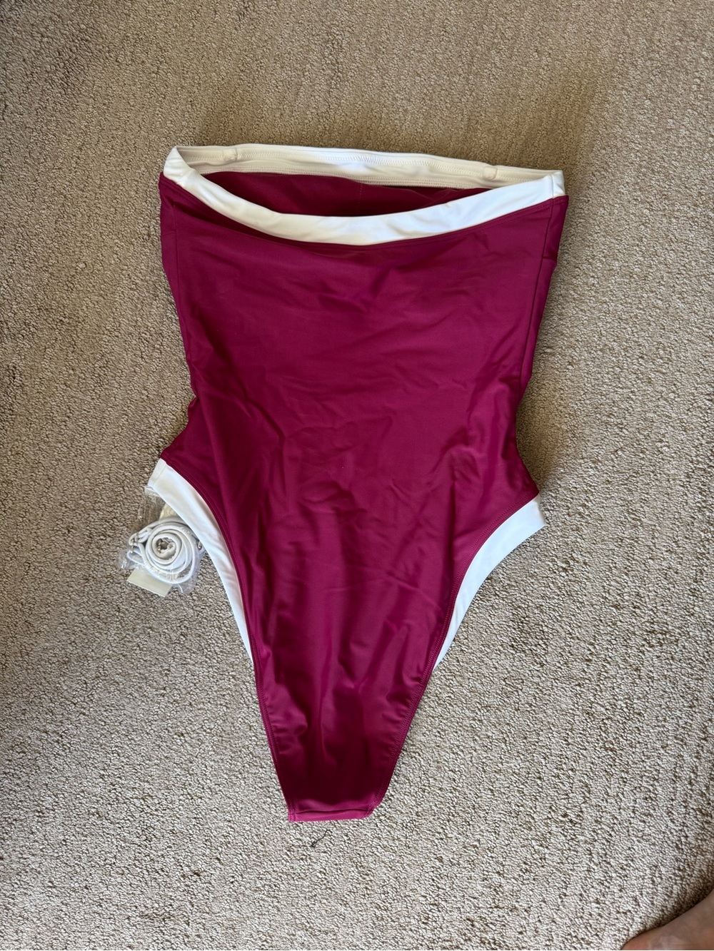 BRAND NEW! A&F - Strapless Plum One-Piece Swimsuit - Picture 4 of 4